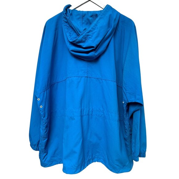 LL Bean Womens Jacket Plus Size 3X Blue Zip Front Windbreaker Outdoor Utility - Picture 2 of 14